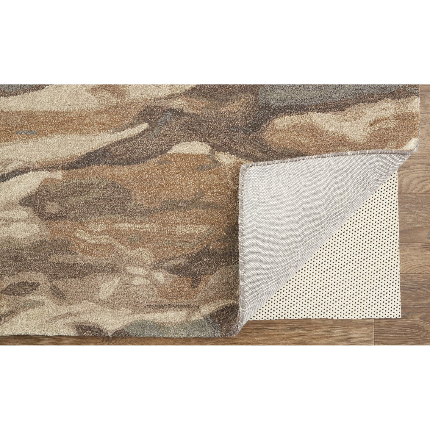 001 SI-1830539,SI-1830540,SI-1830541,SI-1830542,SI-1830543,SI-1830544 | Closeup | Amira Transitional Rug - 8632F by Feizy in brown, gray, tan. Made from wool in a unique style.