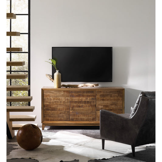 Entertainment Console by Hooker Furniture. Made from mango solids in a rustic style.