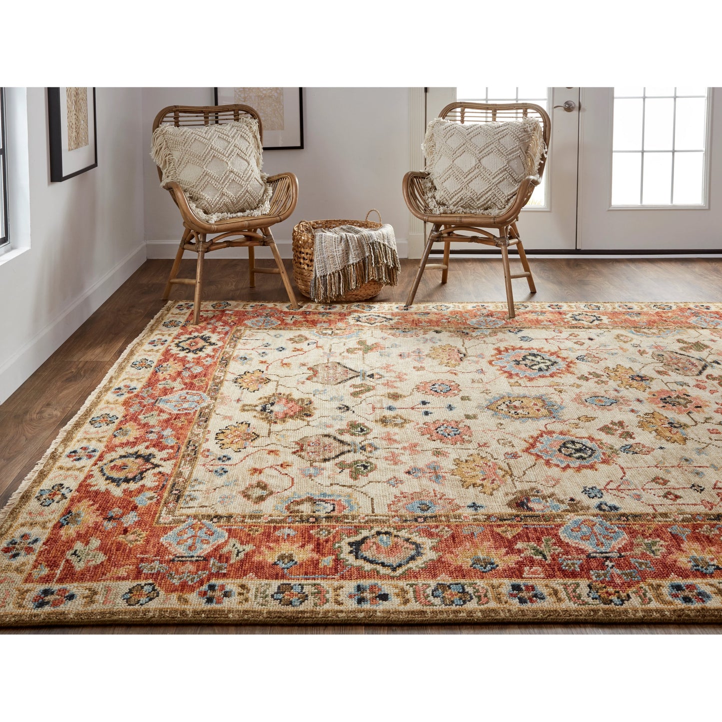 016 SI-1830324,SI-1830326 | Lifestyle | Carrington Traditional Oriental Rug - 6805F by Feizy in ivory, red, blue. Made from wool in a unique style.