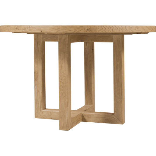Driftwood 48" Round Dining Table by Hooker Furniture. Made from oak solids, oak veneers, fabric, 100% polyester in a transitional style.