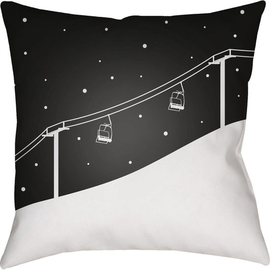 Ski Lift Pillow - 11627 by Livabliss. Made from front: 100% polyester, back: 100% polyester in a modern style.