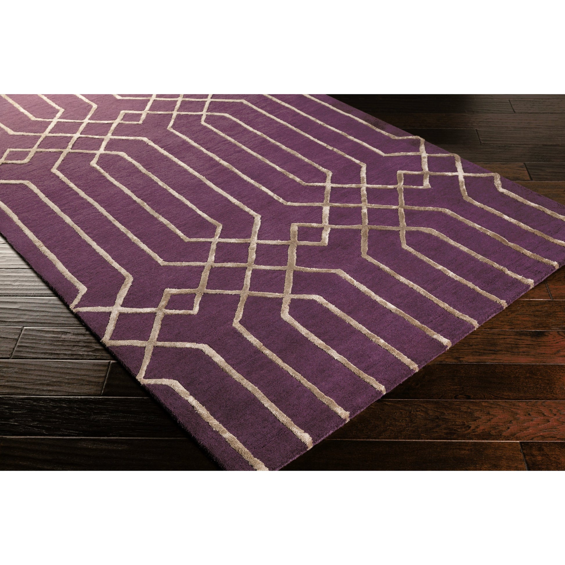 Skyline Rug - 12801 by Surya in dark plum, taupe. Made from 30% viscose, 70% wool in a unique style.
