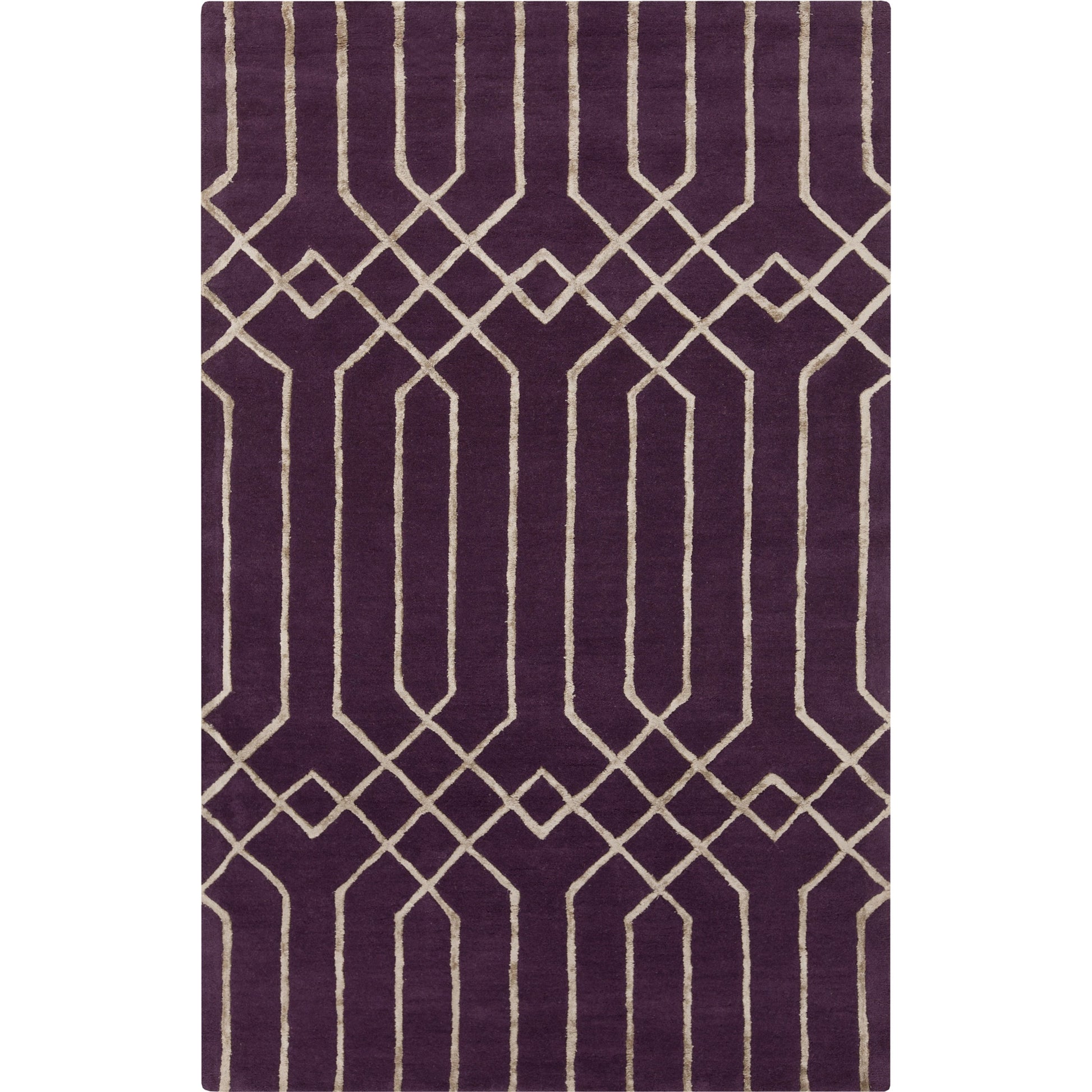 Skyline Rug - 12801 by Surya in dark plum, taupe. Made from 30% viscose, 70% wool in a unique style.