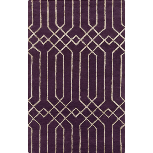 Skyline Rug - 12801 by Surya in dark plum, taupe. Made from 30% viscose, 70% wool in a unique style.