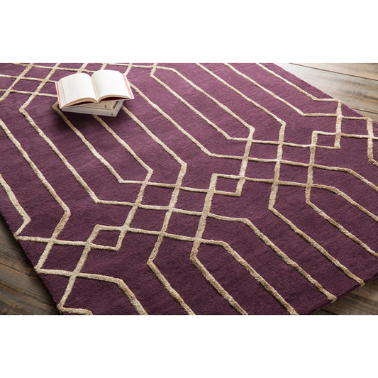 Skyline Rug - 12801 by Surya in dark plum, taupe. Made from 30% viscose, 70% wool in a unique style.