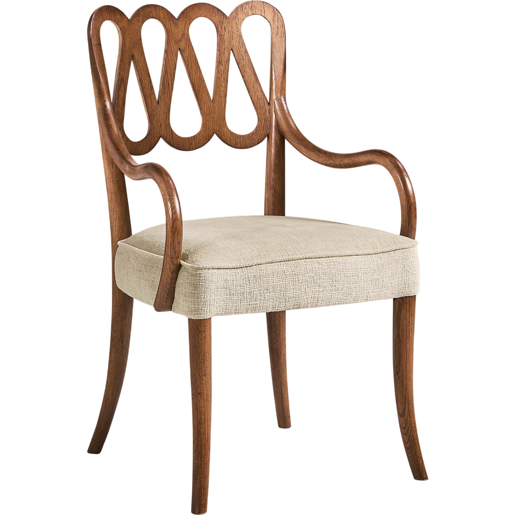 Ampney Arm Chair by Jonathan Charles in toasted oak. Made from main oak in a unique style.