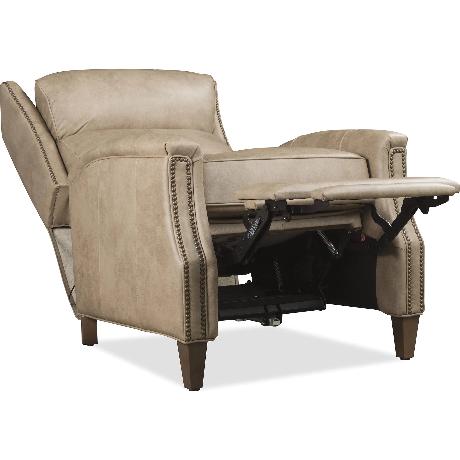 Lansing Power Recliner with Power Headrest by Hooker Furniture in dark wood. Made from leather in a traditional style.