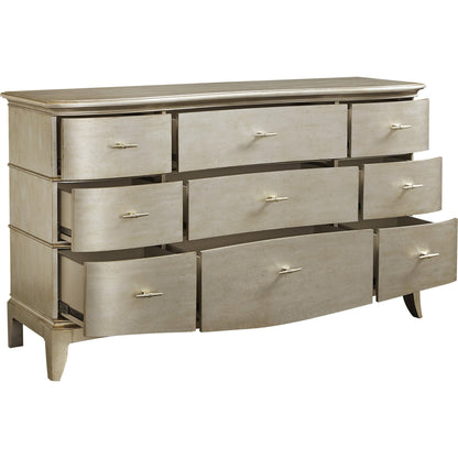 Starlite Dresser by A.R.T. Furniture in silver and peri. Made from parawood solids, primavera veneer in a transitional style.