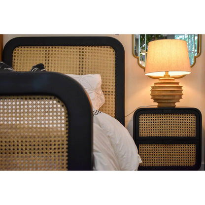 Skye Natural Lamp by LH Imports in brown, off-white and natural. Made from mango wood, cotton in a unique style.