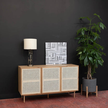 Skye Niko Lamp by LH Imports in brass, off-white and antique brass. Made from iron, cotton in a unique style.