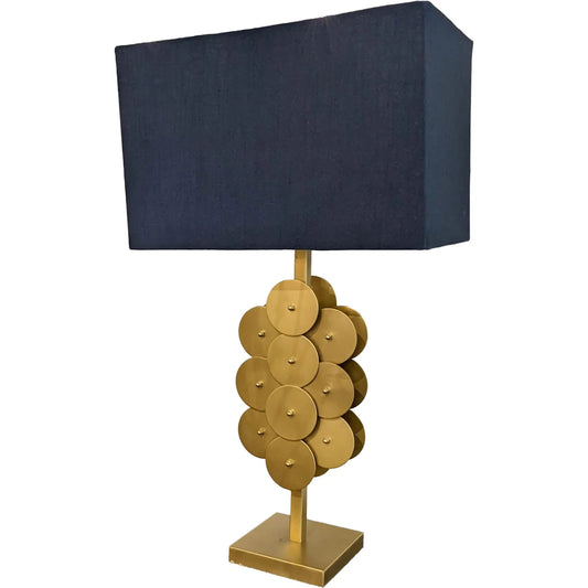 Skye Brass Disc Lamp by LH Imports in brushed brass. Made from unique in a unique style.