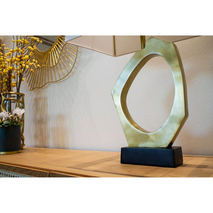 Skye Celestial Lamp by LH Imports in brass, black, off white and brass. Made from iron, aluminium, cotton in a unique style.
