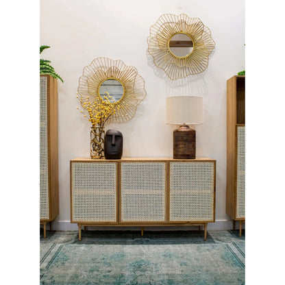 Skye Heritage Lamp by LH Imports in brown, off-white and brown. Made from wood, cotton in a unique style.