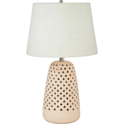 Taverna Table Lamp by LH Imports in beige, ivory. Made from ceramic, linen fabric in a unique style.