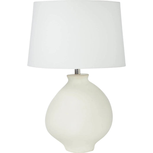 Pearl Table Lamp by LH Imports in white, off white. Made from ceramic, linen in a unique style.