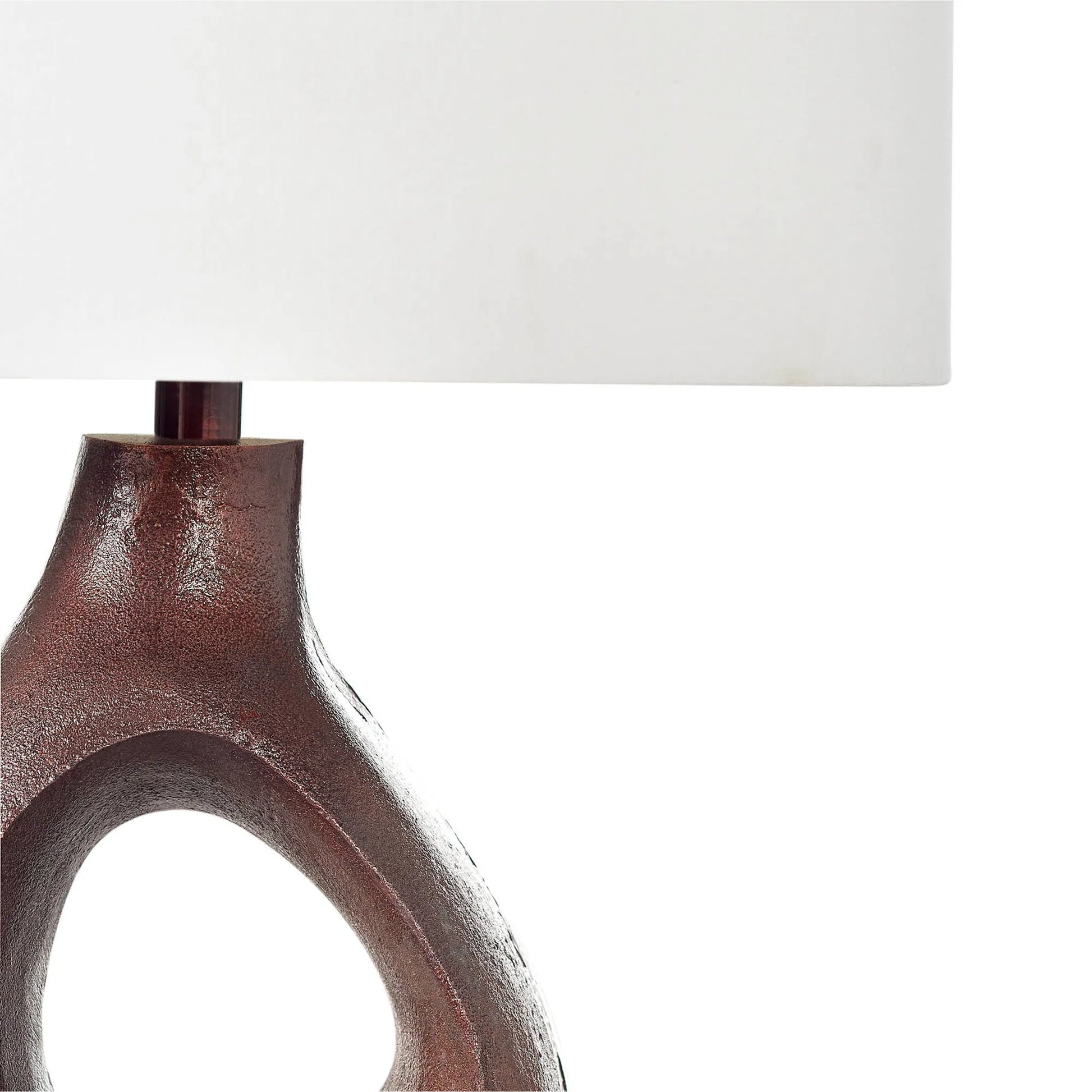 Ember Table Lamp by LH Imports in copper, off white and copper. Made from aluminum, linen in a unique style.