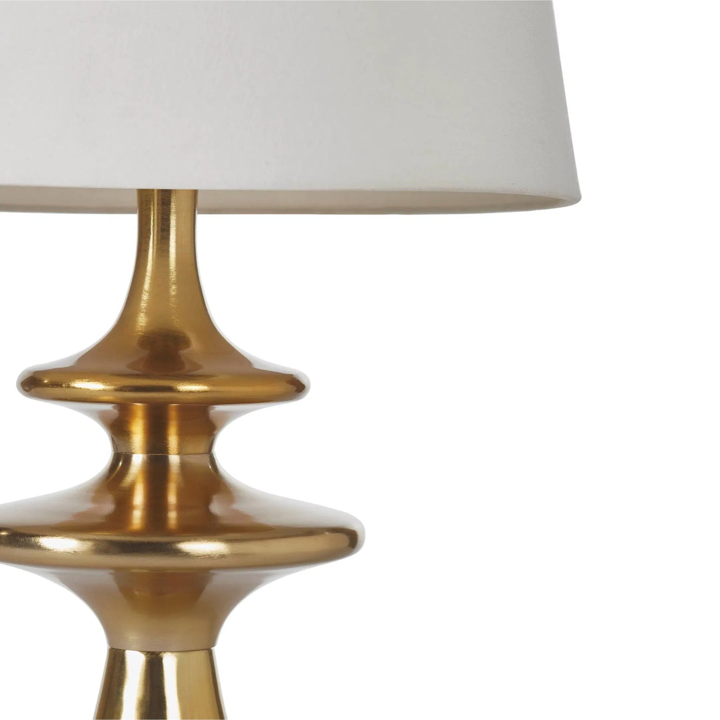 002 SI-2325248 | Closeup | Symphony Table Lamp by LH Imports in brass, off-white and antique brass. Made from aluminum, linen in a unique style.