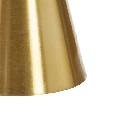 Symphony Table Lamp by LH Imports in brass, off-white and antique brass. Made from aluminum, linen in a unique style.