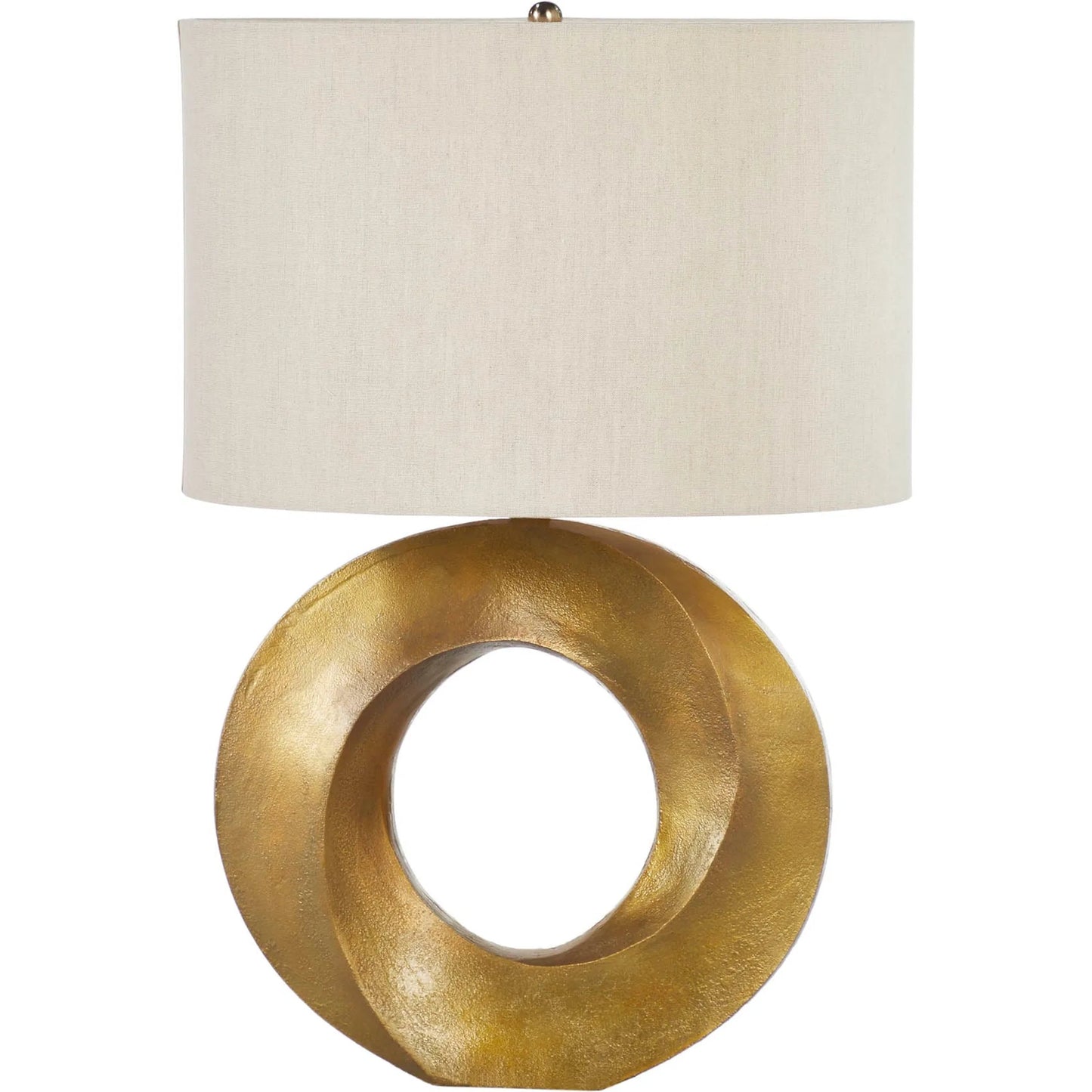 000 SI-2325249 | Primary Silo | Iris Table Lamp by LH Imports in brass, off-white and antique brass. Made from aluminium, linen fabric in a unique style.
