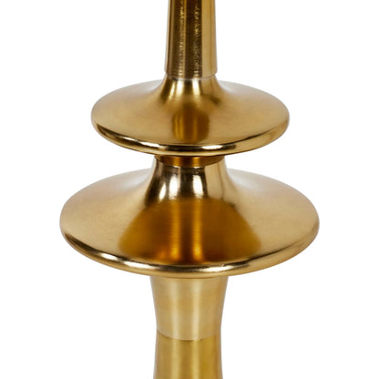 Symphony Floor Lamp by LH Imports in brass, off-white and antique brass. Made from aluminum, linen in a unique style.