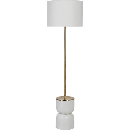 Orchid Floor Lamp by LH Imports in antique brass, white. Made from unique in a modern style.