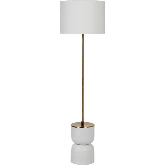 Orchid Floor Lamp by LH Imports in antique brass, white. Made from unique in a unique style.