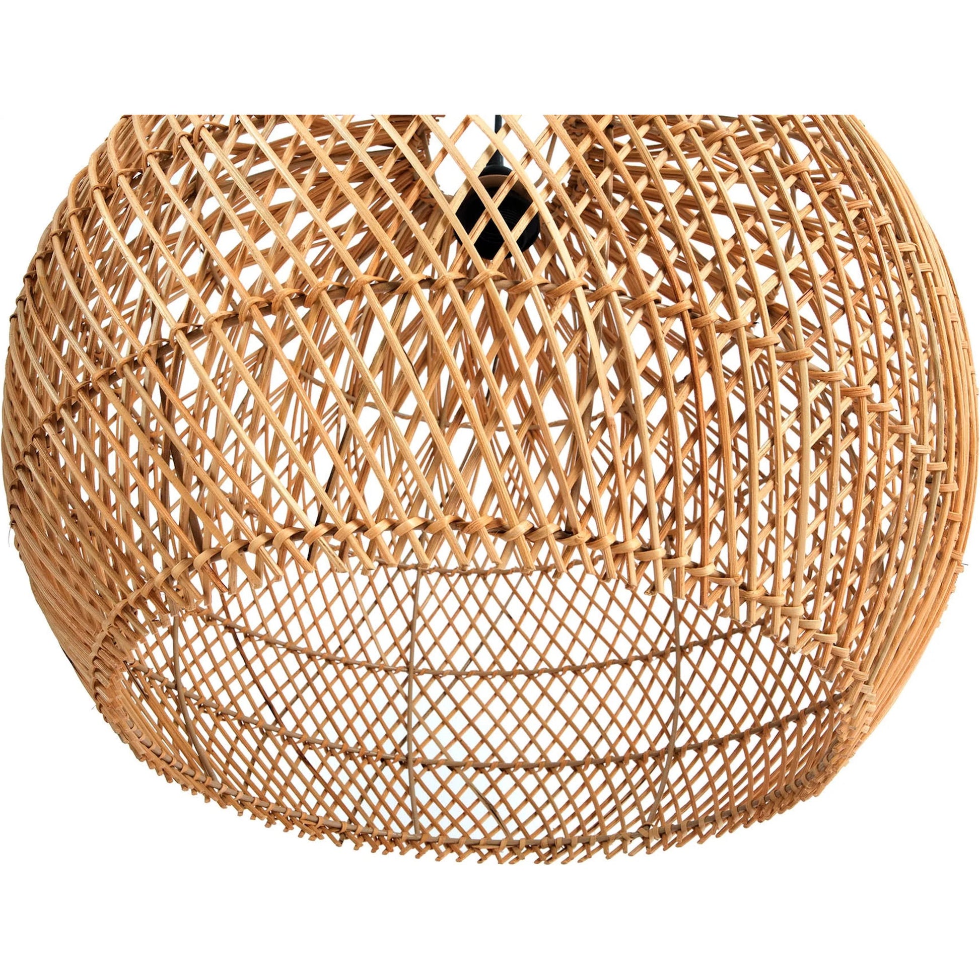 Cascade Chandelier by LH Imports in brown and natural, black. Made from rattan, iron in a rustic style.