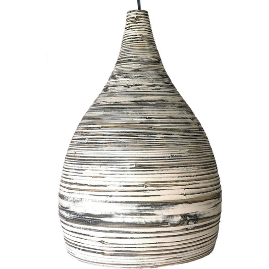 Lago Chandelier by LH Imports in black, white and black, white. Made from bamboo, iron in a unique style.