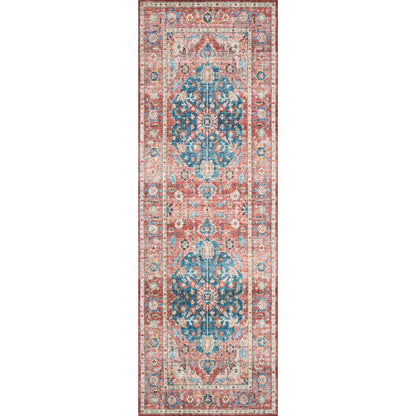 Skye SKY-05 Rug by Loloi in brick, ocean. Made from 100% polyester in a traditional style.