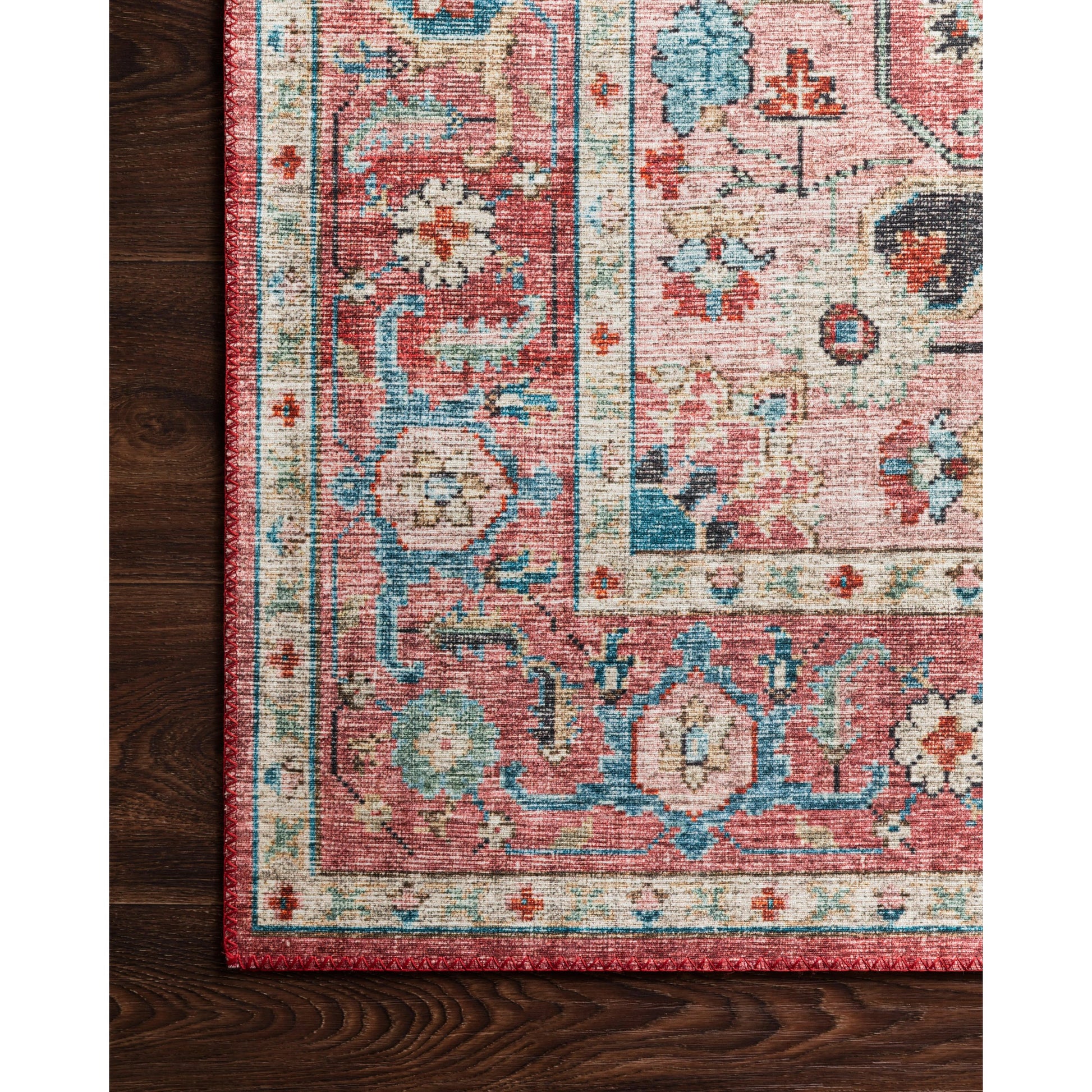 Skye SKY-05 Rug by Loloi in brick, ocean. Made from 100% polyester in a traditional style.