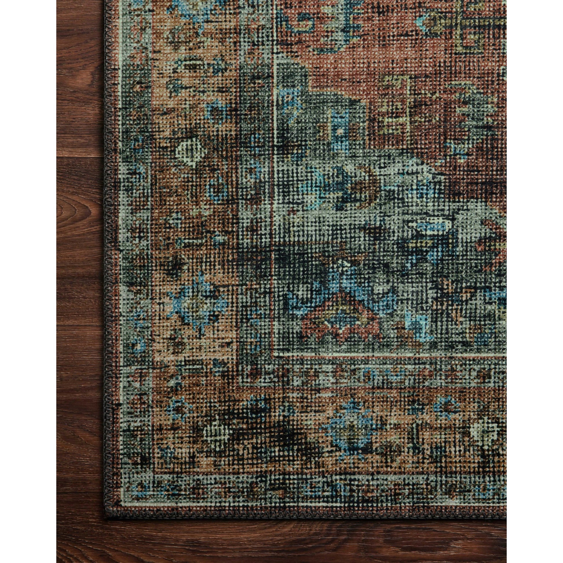 Skye SKY-07 Rug by Loloi in terracotta, sky. Made from 100% polyester in a traditional style.
