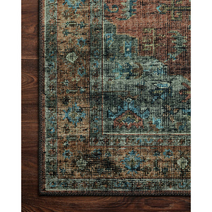 Skye SKY-07 Rug by Loloi in terracotta, sky. Made from 100% polyester in a traditional style.
