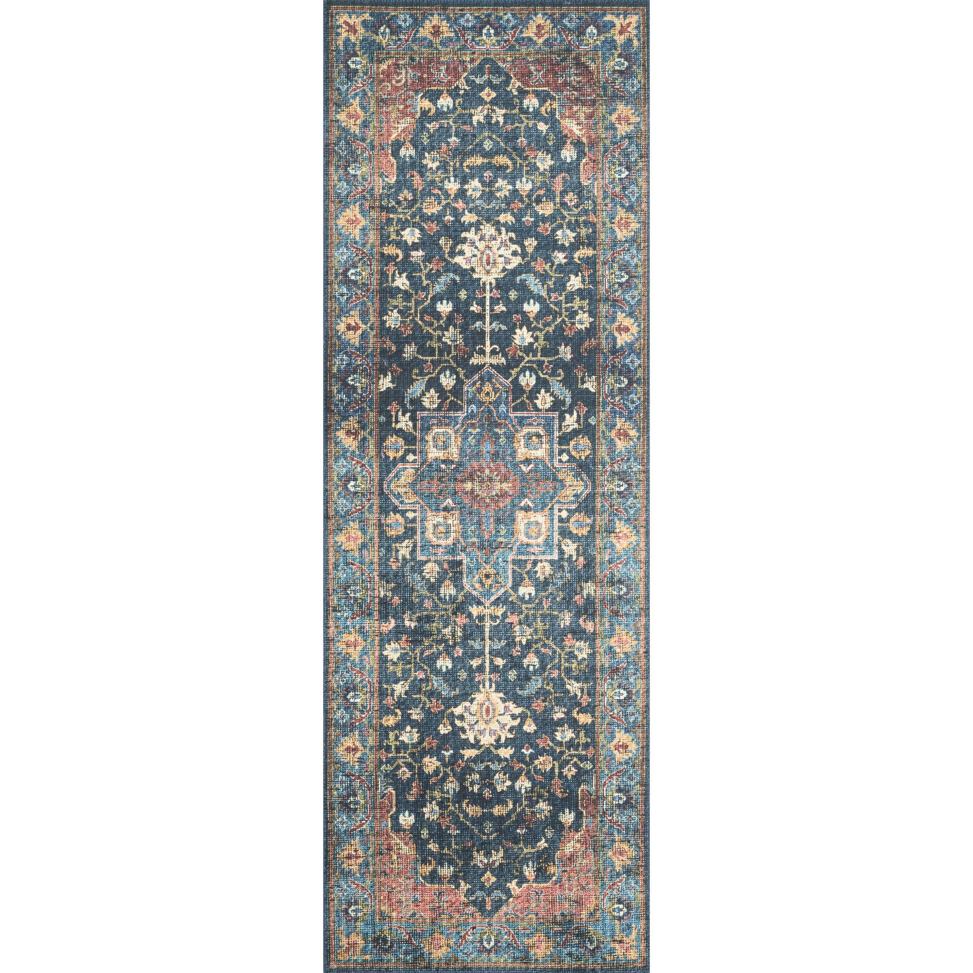 Skye SKY-08 Rug by Loloi in denim, brick. Made from 100% polyester in a traditional style.