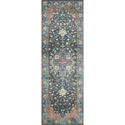 Skye SKY-08 Rug by Loloi in denim, brick. Made from 100% polyester in a traditional style.