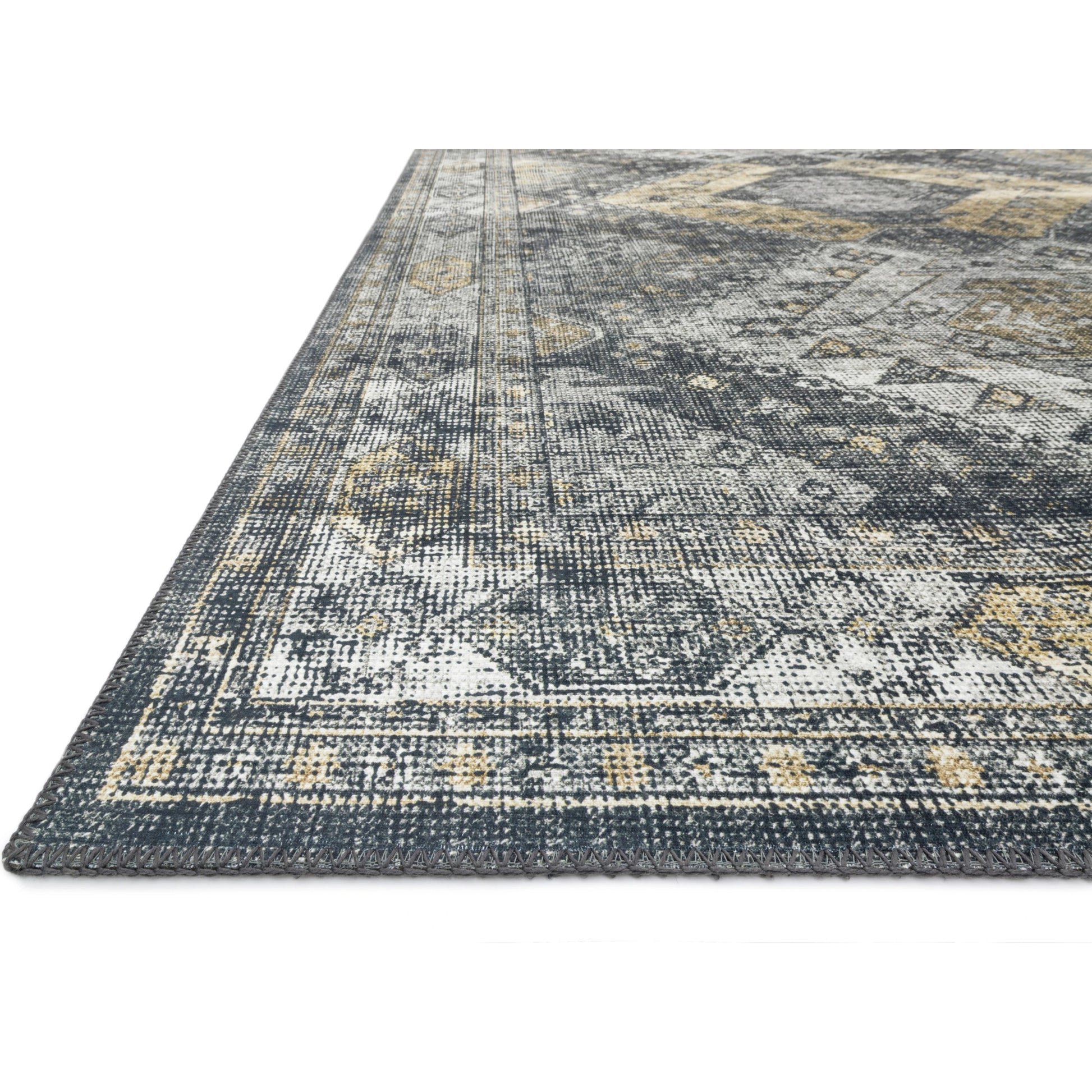 Skye SKY-09 Rug by Loloi in graphite, silver. Made from 100% polyester in a rustic style.