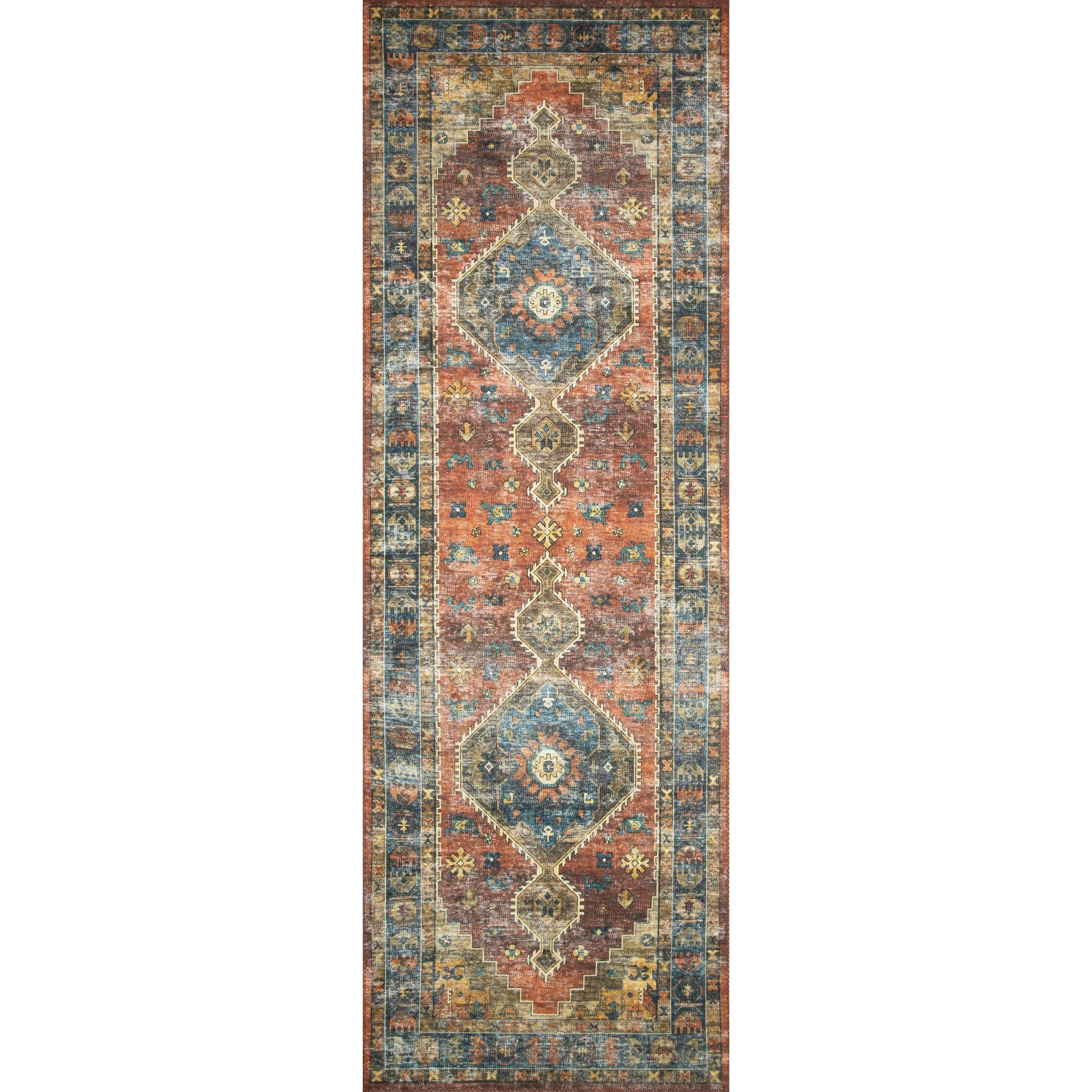 Skye SKY-11 Rug by Loloi in rust, blue. Made from 100% polyester in a eclectic & global style.