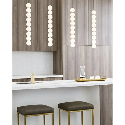 Orbet 9-Light Pendant by Visual Comfort & Co. in polished nickel. Made from steel or brass in a unique style.