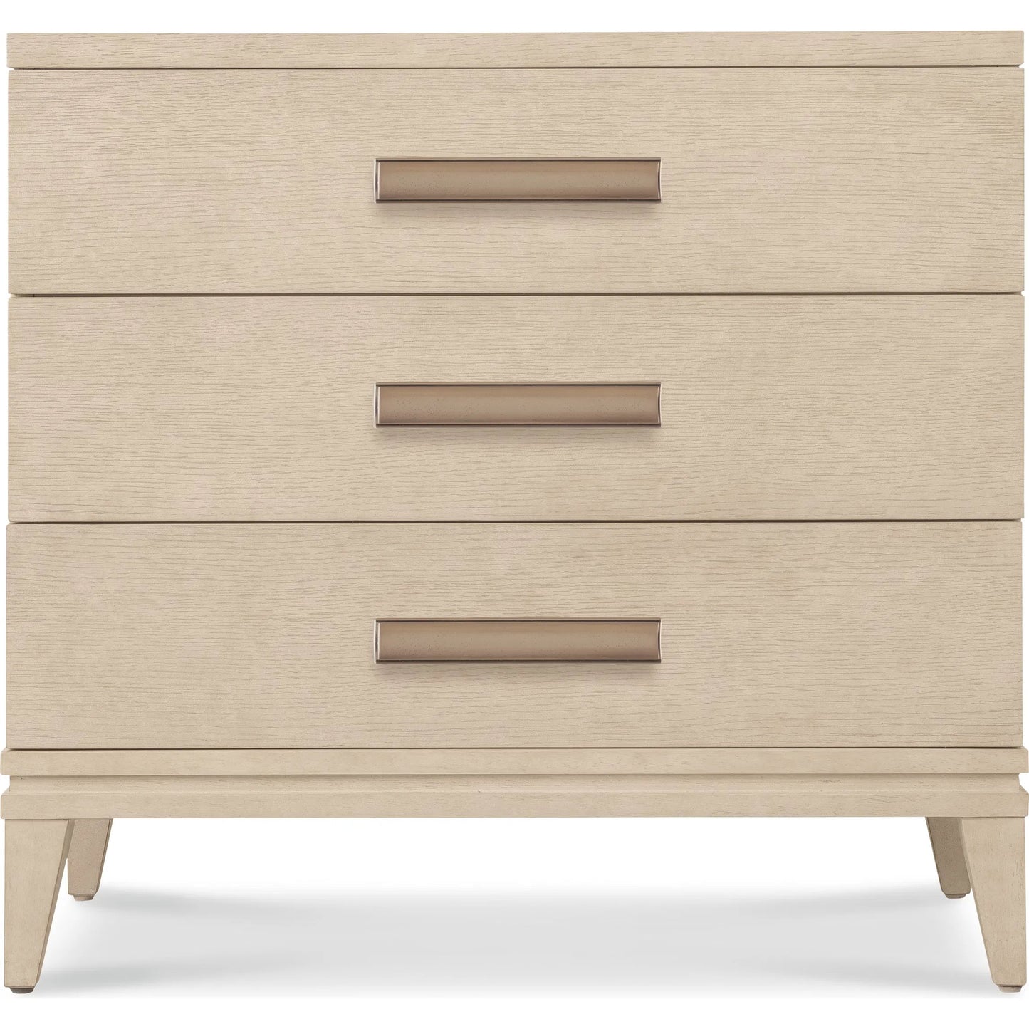 002 SI-2353973 | Additional Silo | Westwood Three-Drawer Nightstand by Hooker Furniture in light wood and polished limestone. Made from oak veneers in a transitional style.