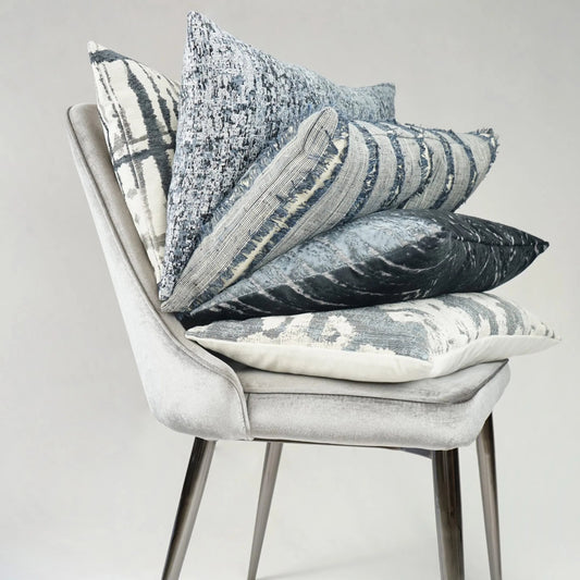 On the Fringe Pillow by DV Kap Home in blue. Made from 100% polyester in a unique style.
