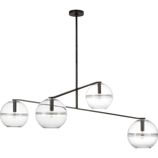 Lowing Medium Chandelier by Visual Comfort & Co. in white and blackened forged. Made from steel in a unique style.