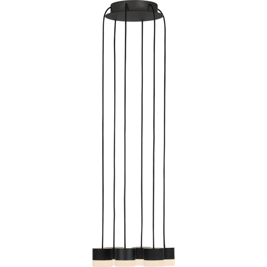 Gable Alabaster 6 Light Chandelier by Visual Comfort & Co. in nightshade black. Made from aluminum or brass in a modern style.