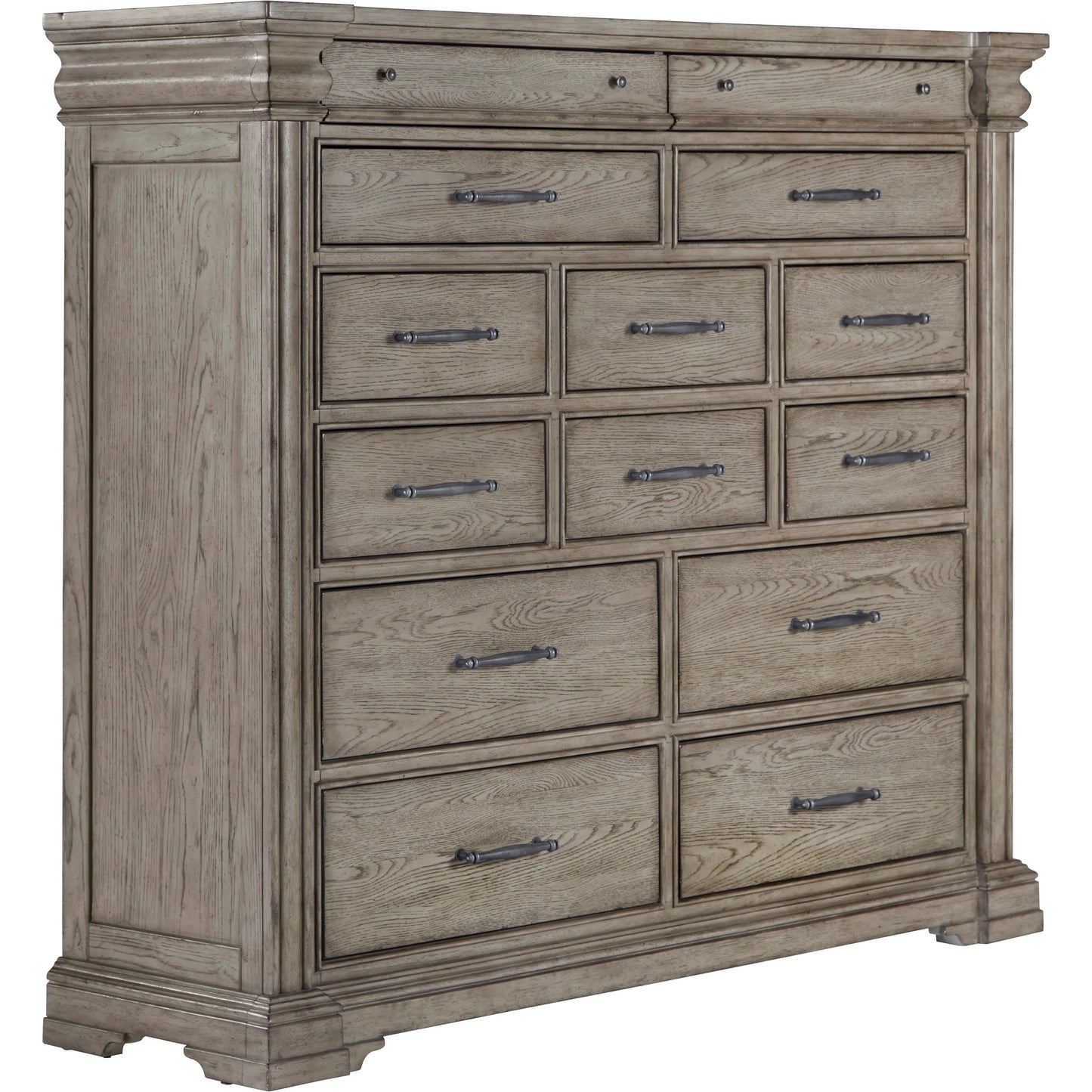 002 SI-2155611 | Additional Silo | Madison Ridge Master Chest by Pulaski Furniture in bluff grey. Made from asian hardwood, oak veneers in a traditional style.