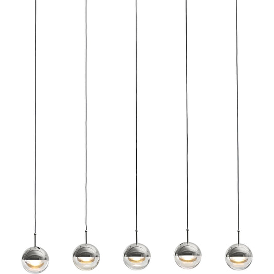 Dora Pendant 5 by Seed Design. Made from steel, clear glass in a modern style.