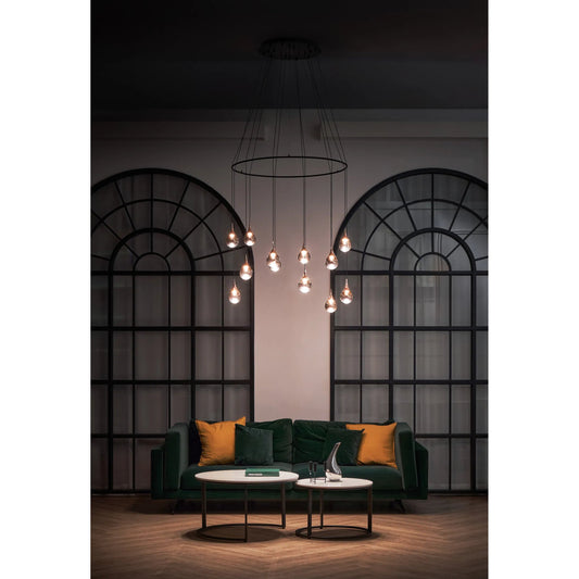 Paopao Pendant by Seed Design in copper. Made from metal, mouth-glown glass, vacuum plating, aluminum in a modern style.