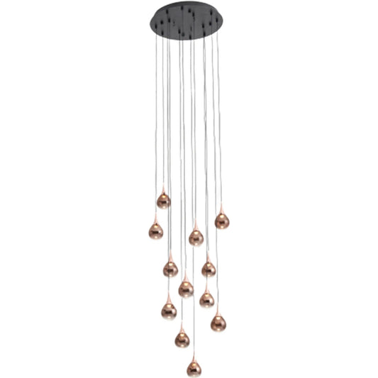 Paopao Pendant by Seed Design in copper. Made from metal, mouth-glown glass, vacuum plating, aluminum in a modern style.