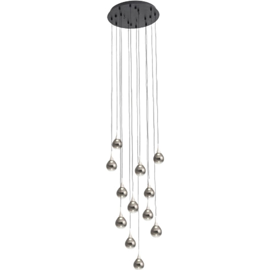 Paopao Pendant by Seed Design in chrome. Made from metal, mouth-glown glass, vacuum plating, aluminum in a modern style.