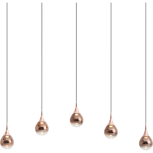Paopao Pendant by Seed Design in copper. Made from metal, mouth-glown glass, vacuum plating, aluminum in a modern style.