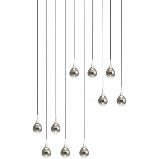 Paopao Pendant by Seed Design in chrome. Made from metal, mouth-glown glass, vacuum plating, aluminum in a modern style.