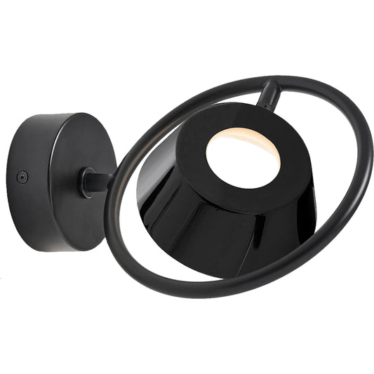 Olo Ring Wall/Ceiling Lamp by Seed Design in black/shiny black. Made from steel in a modern style.