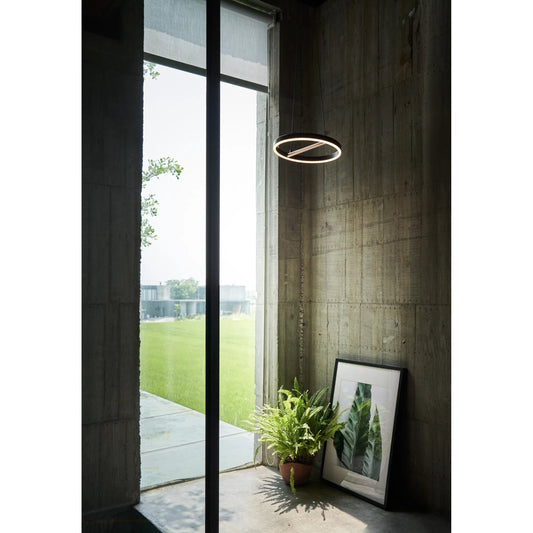 Sol Pendant S by Seed Design in black, copper. Made from metal, aluminum in a modern style.